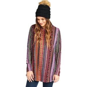Show Me Your Mumu John Bell Sweater Size Medium Top Colorful Stripe Long Sleeve